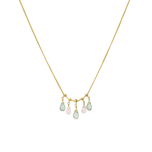 Amethyst and quartz adjustable necklace by Mounir