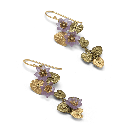 Giverny waterlily hook earrings by Michael Michaud