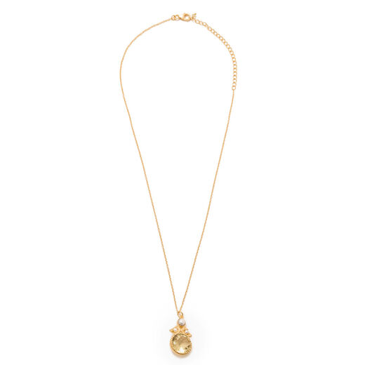 Lemon quartz and pearl necklace by Carousel Jewels