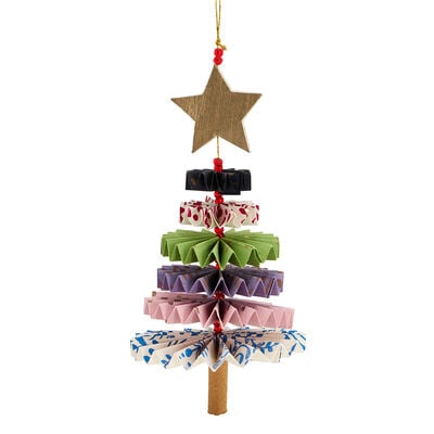 Paper Christmas tree hanging decoration
