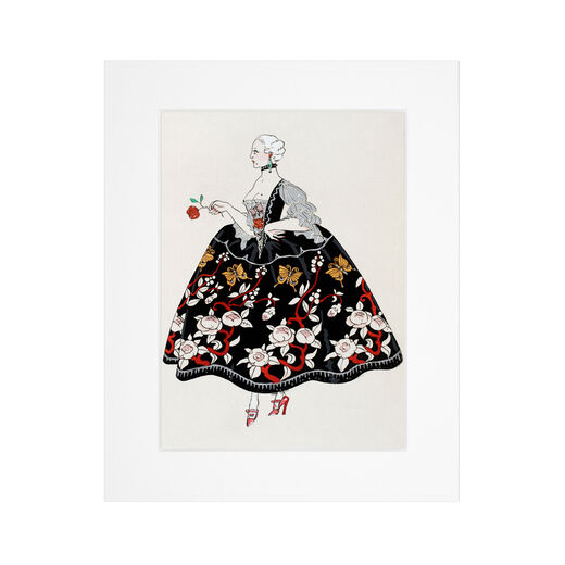 Une Dame du Chateau by George Barbier - 8 x 10 " mounted print