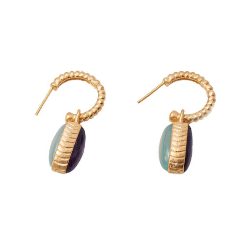 Amethyst and aqua chalcedony earrings by Carousel Jewels