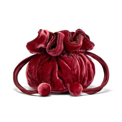 Burgundy velvet jewellery pouch