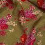 Green and purple floral wool scarf