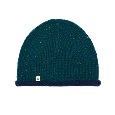 Teal organic cashmere beanie