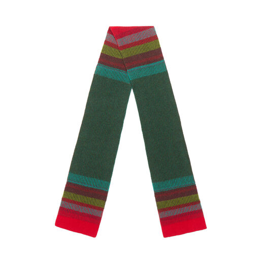 Red and green wool scarf