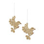 set of 2 paper quilled doves decoration 