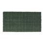 A green check scarf photographed laid flat on a white background.