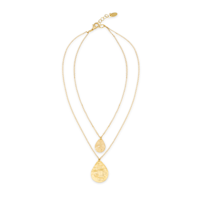 Double teardrop layer necklace by Fotini Liami&nbsp;