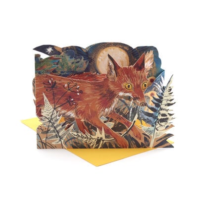 Fox fold out greeting card