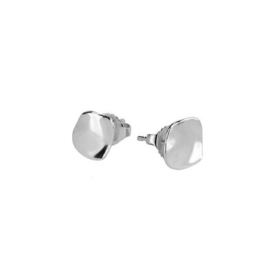 Silver teardrop stud earrings by Mounir