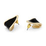 Black enamel stud earrings