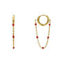 Suspended chain hoop earrings