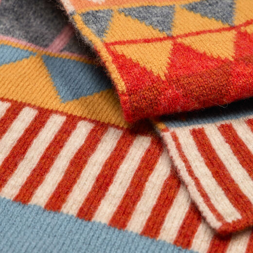 Powder blue pattern wool scarf