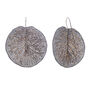 Leaf knit hook earrings by Milena Zu