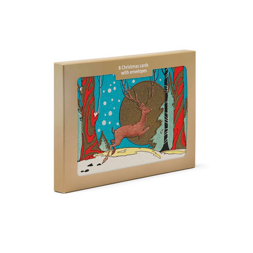 Reindeer in the Snow Christmas cards (pack of 8)