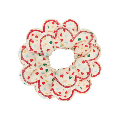 Heart print scrunchie