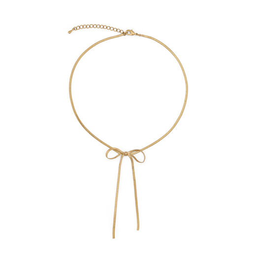 Herringbone bow tie choker necklace