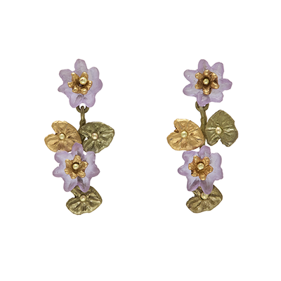 Giverny waterlily drop earrings by Michael Michaud