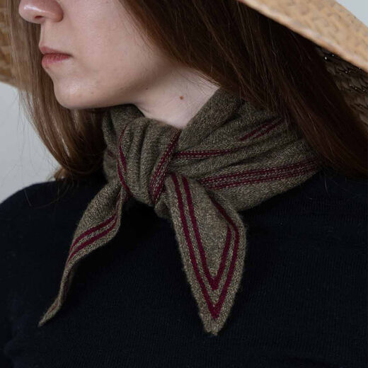 Green cashmere neckerchief scarf