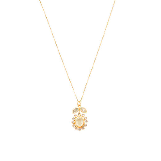 Prehnite and labradorite flower necklace by Carousel Jewels