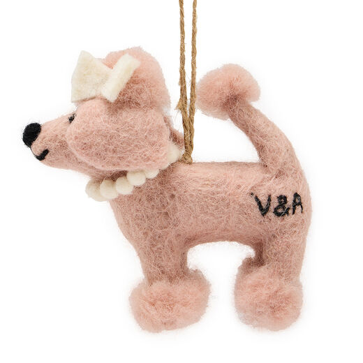 Fun felt decoration of pink rococo poodle