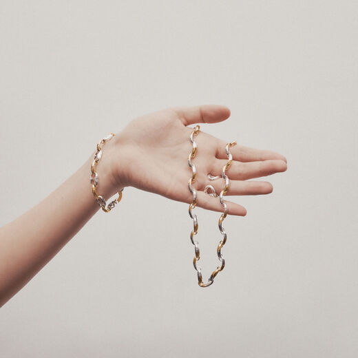 Gold and silver choker necklace by SWEETLIMEJUICE