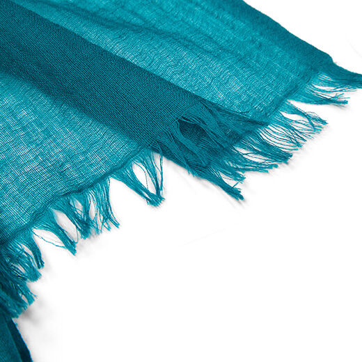 Peacock blue merino scarf by Kashmir Loom