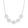 Silver plated necklace featuring delicate flowers