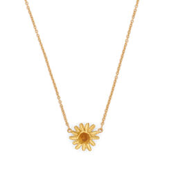 Yellow daisy pendant necklace by Michael Michaud