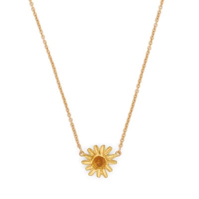 Yellow daisy pendant necklace by Michael Michaud