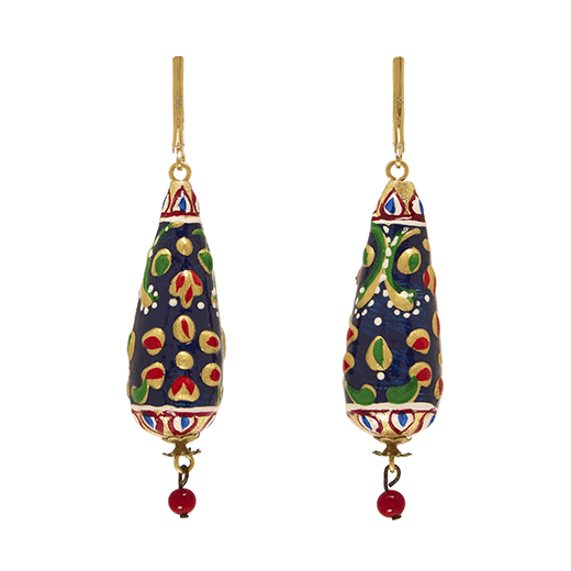 Enamel drop earrings