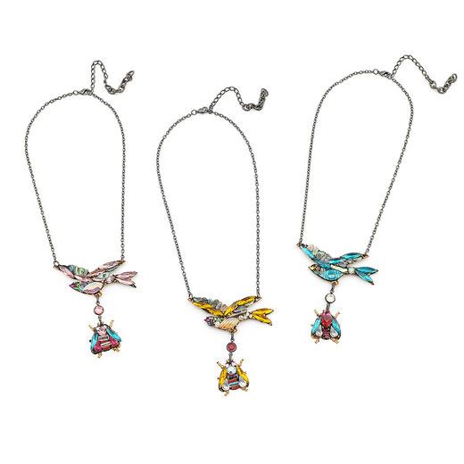 Bird and bee necklace by Annie Sherburne - assorted