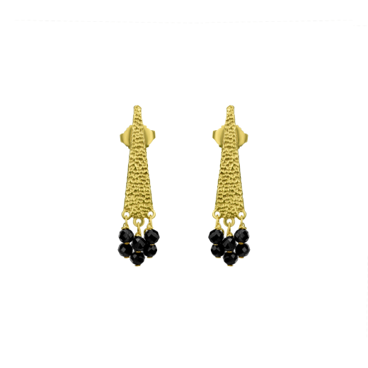 Black onyx triangular earrings by Mounir
