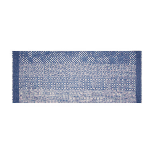 Blue and white pattern scarf