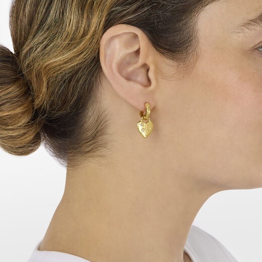 Heart gem huggie earrings by Ottoman Hands