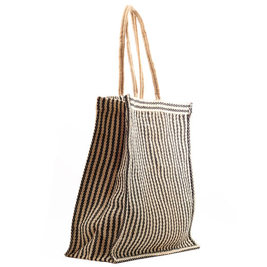 Cotton stripe jute bag