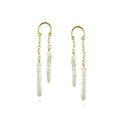 Keshi pearl stud earrings by Mounir