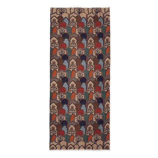 Multicolour floral wool scarf