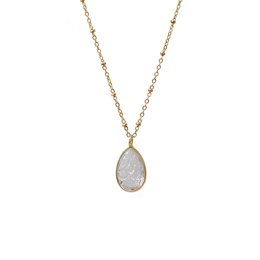 Rock crystal chain necklace by Mirabelle