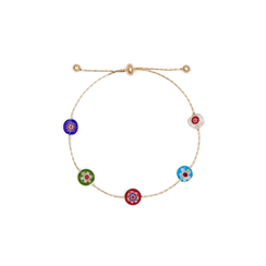 Millefiori bead adjustable bracelet