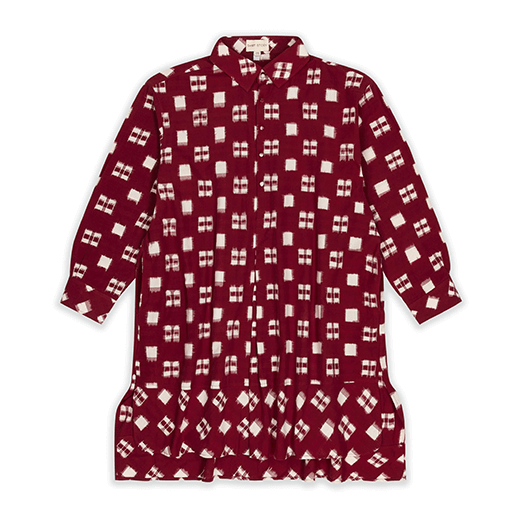 Red ikat cotton shirt