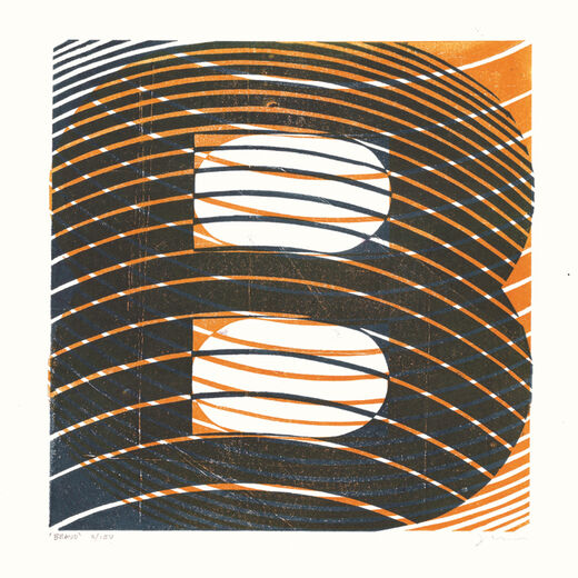 B by James Brown (Alphabet Lino Print)