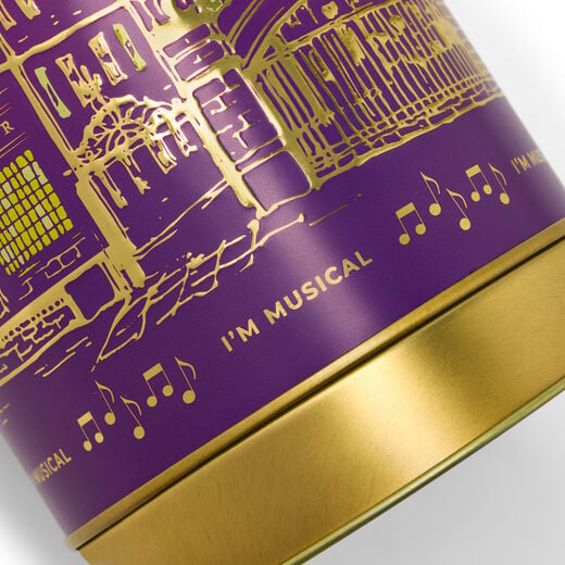 Musical tin with triple chocolate biscuits