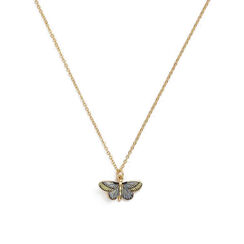 Blue enamel butterfly necklace by Fable England