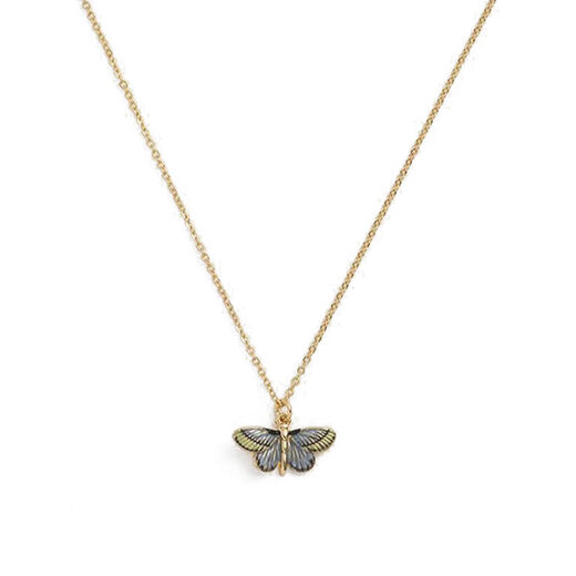 enamel pendant in the shape of a delicate blue butterfly