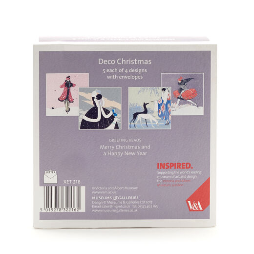 Art Deco Christmas cards (pack of 20, 4 designs)