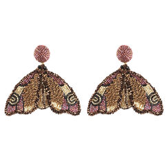 Moth beadwork earrings by Olivia Dar