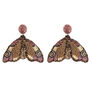 Moth beadwork earrings by Olivia Dar