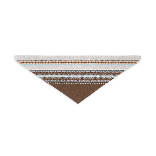 Grey and brown wool neckerchief